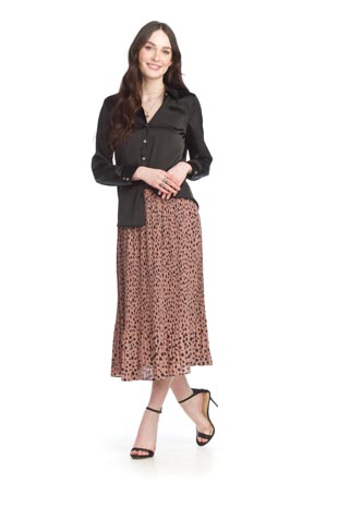 PS-15902 - Spotted Print Pleated Skirt  - Colors: As Shown - Available Sizes:XS-XXL - Catalog Page:62 
